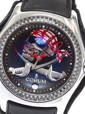 CORUM Bubble Plat Ivetia 082.157.49 black diamond bezel AT Men's Watch